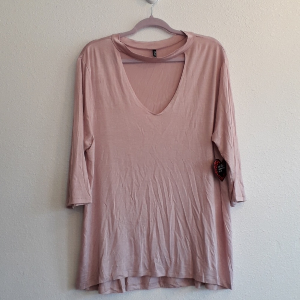 Plus size Blush Collared Tunic